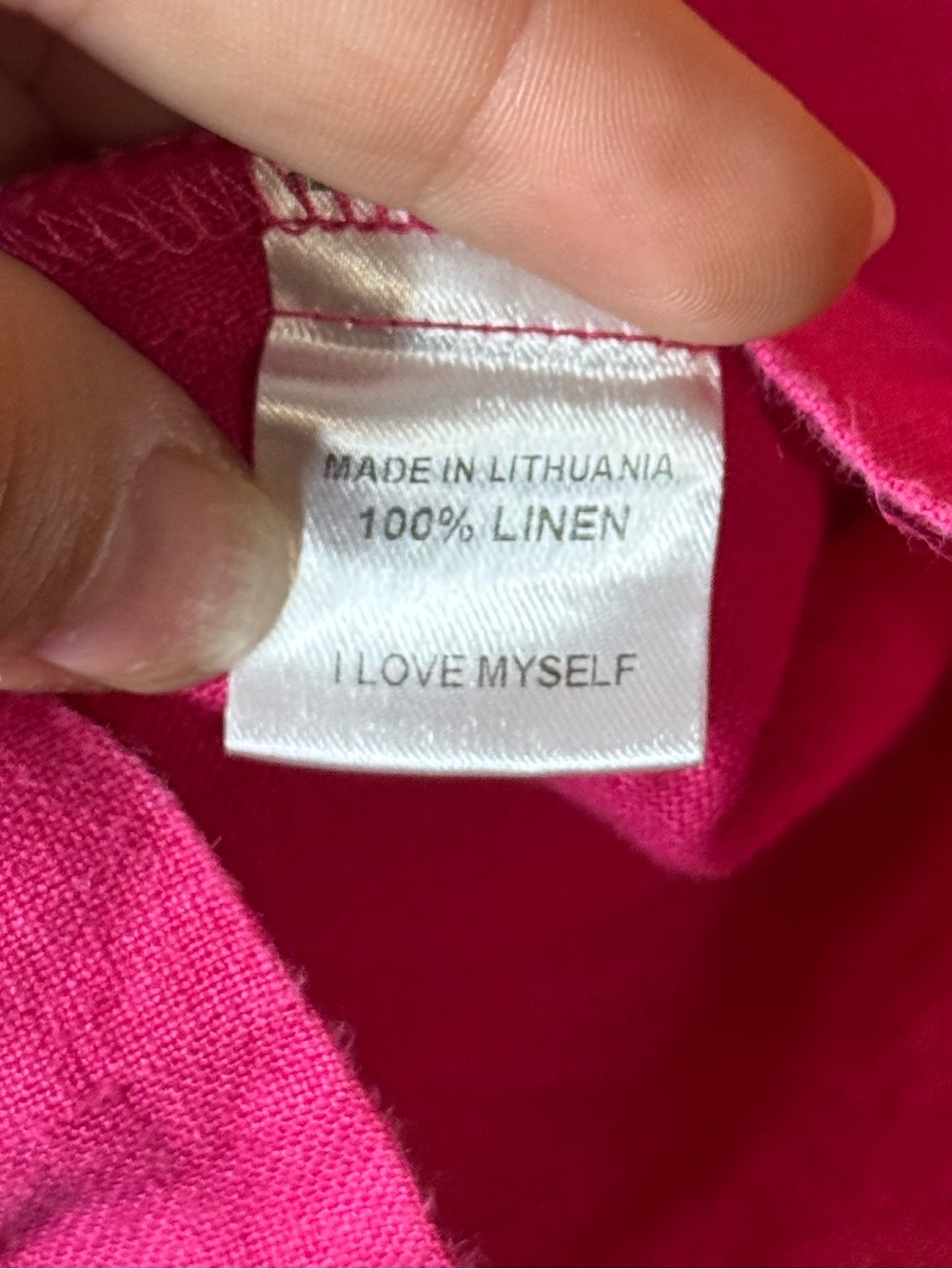 FLAX Women's Linen Lagenlook Hot Pink Square Neck Tank Top Size Medium - Picture 4 of 7